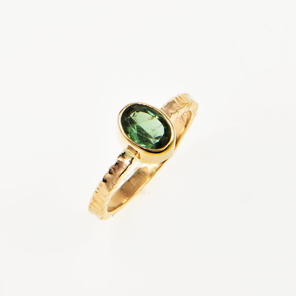 Fern Green Tourmaline Faceted Ring