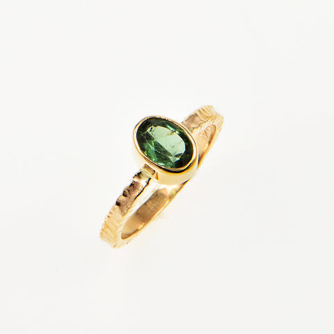 Fern Green Tourmaline Faceted Ring