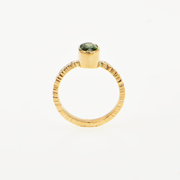 Fern Green Tourmaline Faceted Ring