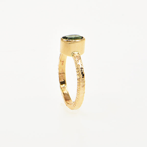 Fern Green Tourmaline Faceted Ring