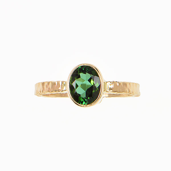 Chrome Green Tourmaline Faceted Ring