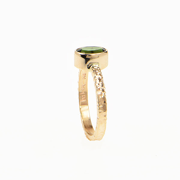 Chrome Green Tourmaline Faceted Ring
