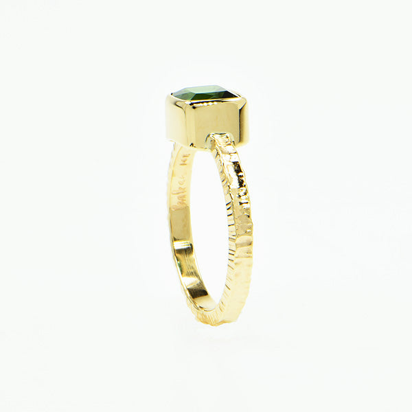 Green Tourmaline Faceted Ring