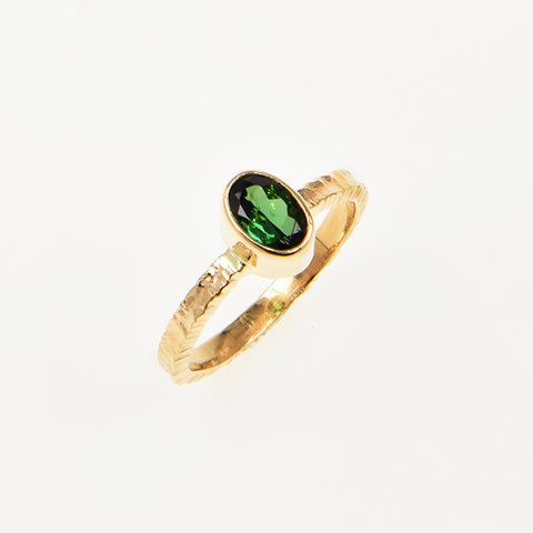 Forest Green Tourmaline Faceted Ring