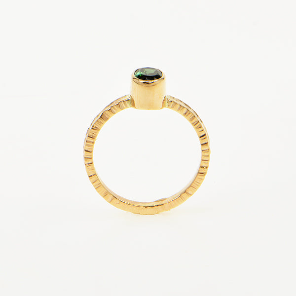 Forest Green Tourmaline Faceted Ring