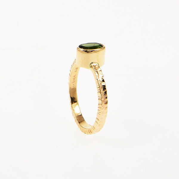 Forest Green Tourmaline Faceted Ring