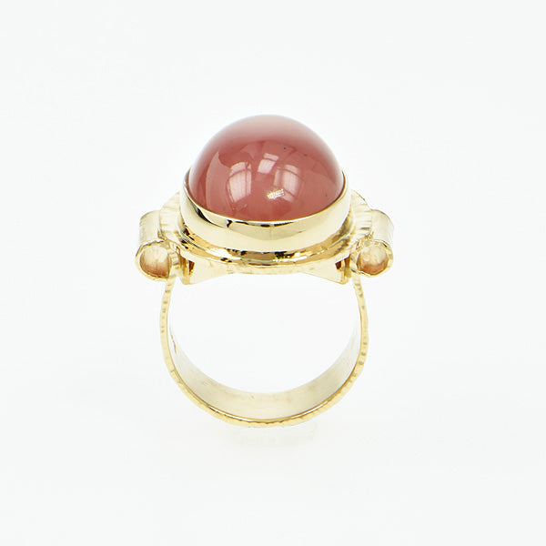 Grossular Garnet Cabochon Ring