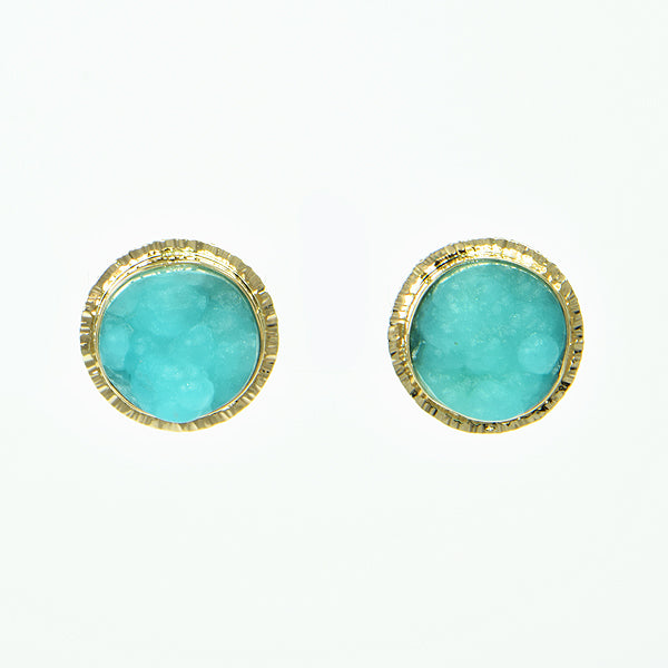 Botryoidal Hemimorphite Cabochon Earrings