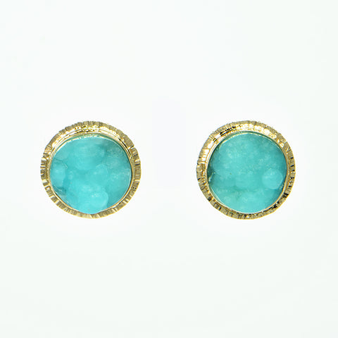 Botryoidal Hemimorphite Cabochon Earrings