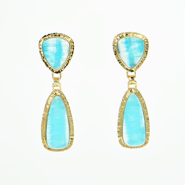 Hemimorphite Cabochon Earrings