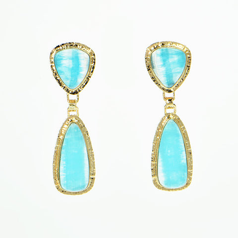 Hemimorphite Cabochon Earrings