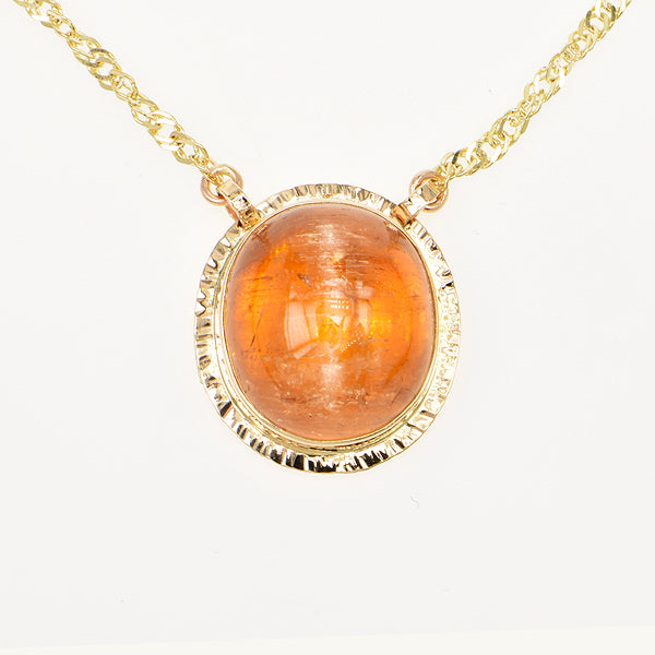 Catseye Imperial Topaz Cabochon Necklace