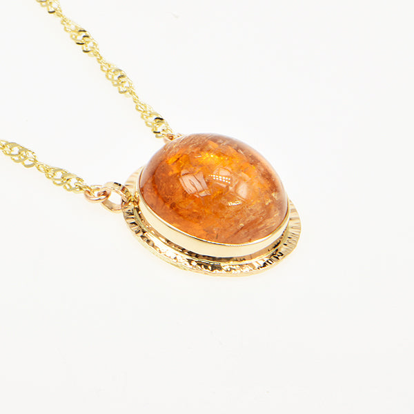 Catseye Imperial Topaz Cabochon Necklace