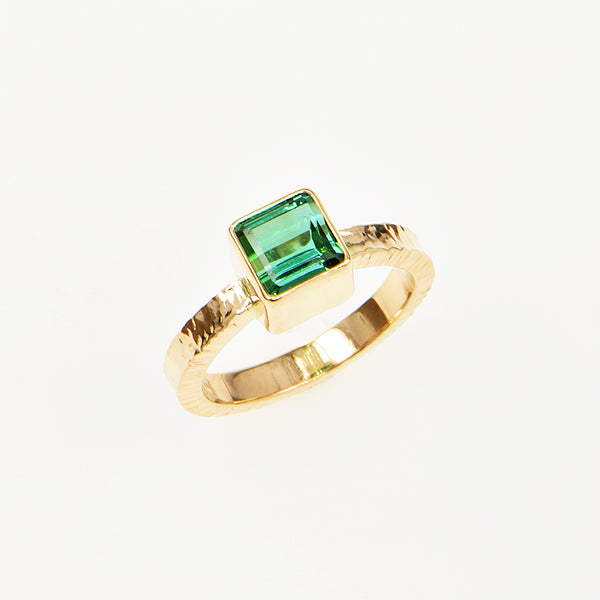 Indicolite Tourmaline Faceted Ring