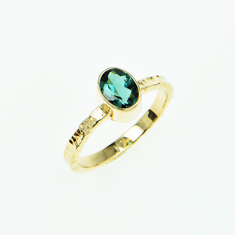 Indicolite Tourmaline Faceted Ring