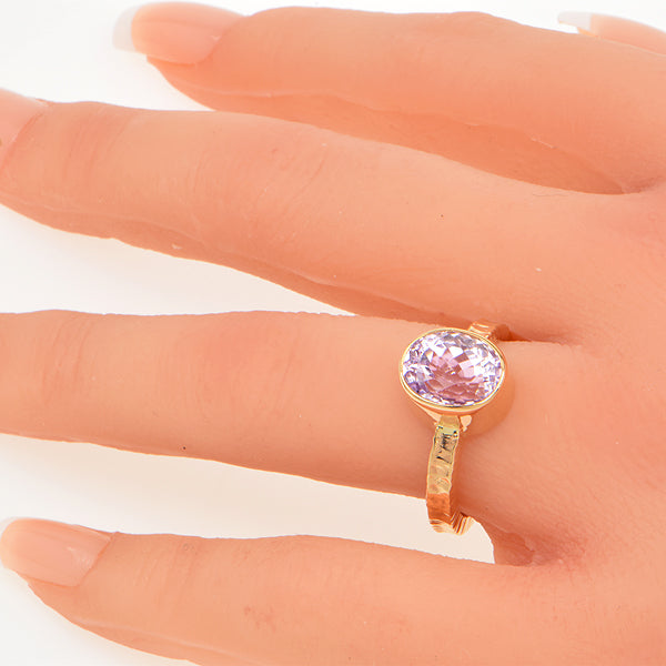 Kunzite Faceted Ring