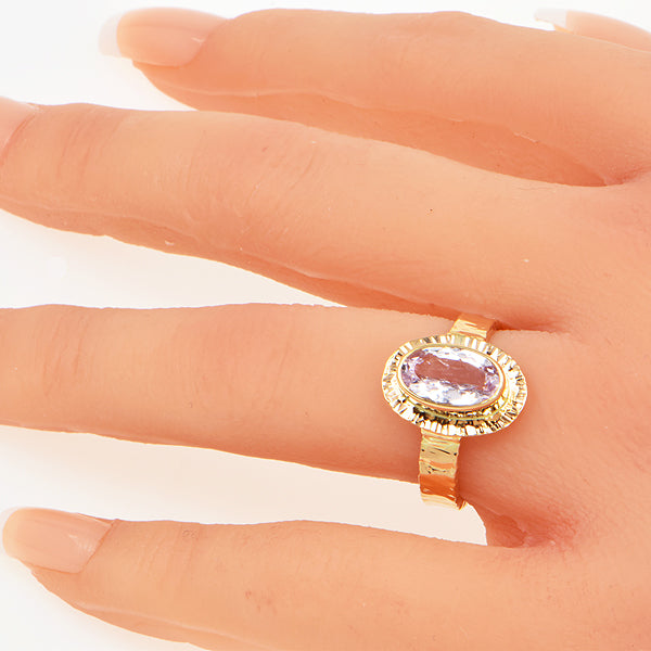 Pink Imperial Topaz Faceted Ring