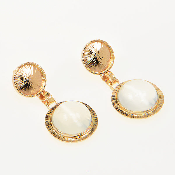 Catseye Moonstone Cabochon Earrings