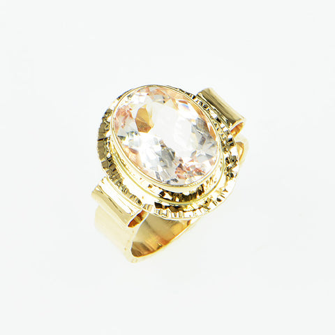 Morganite Faceted Ring