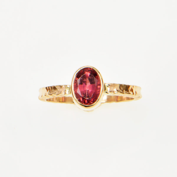 Pink Tourmaline Faceted Ring