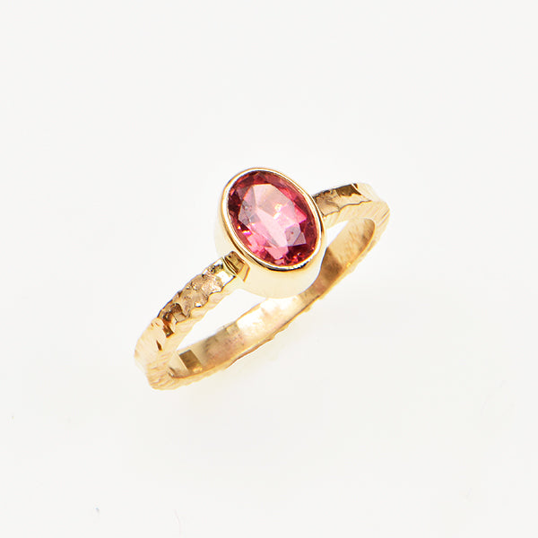 Pink Tourmaline Faceted Ring