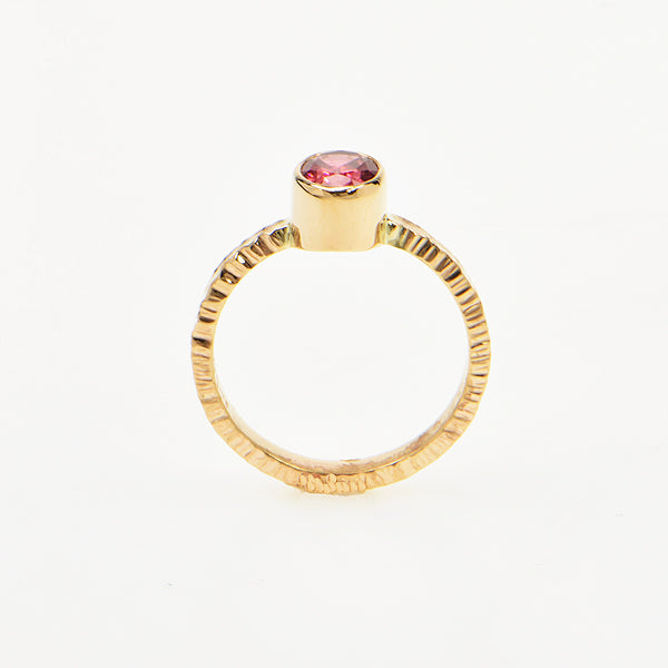 Pink Tourmaline Faceted Ring