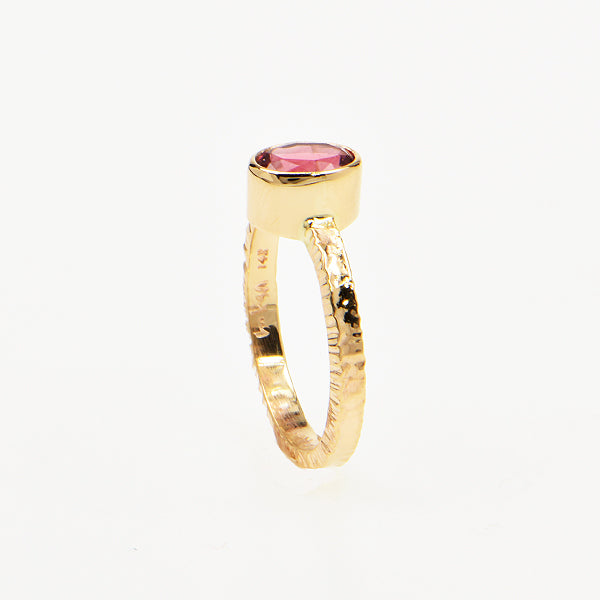 Pink Tourmaline Faceted Ring