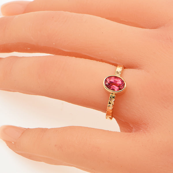 Pink Tourmaline Faceted Ring