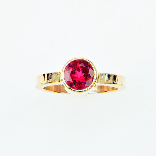 Rubellite Tourmaline Faceted Ring