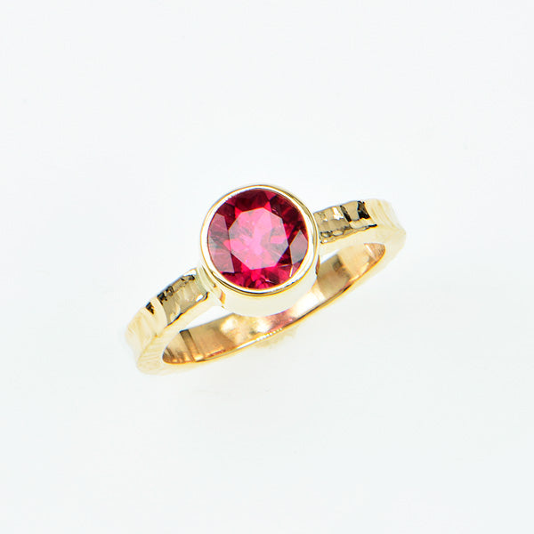 Rubellite Tourmaline Faceted Ring