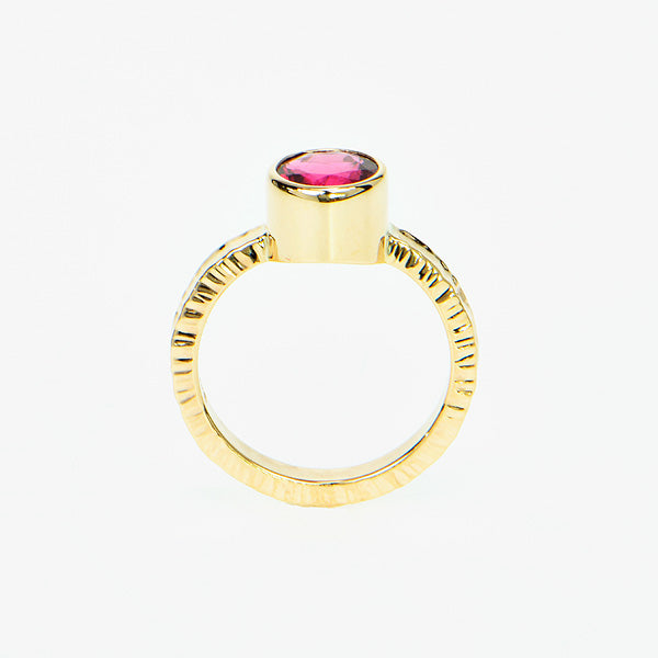 Rubellite Tourmaline Faceted Ring