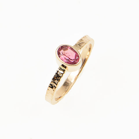 Pink Tourmaline Faceted Ring