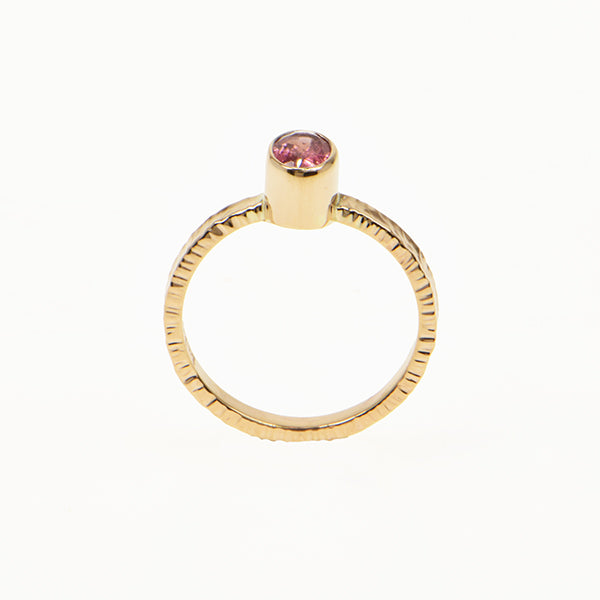 Pink Tourmaline Faceted Ring