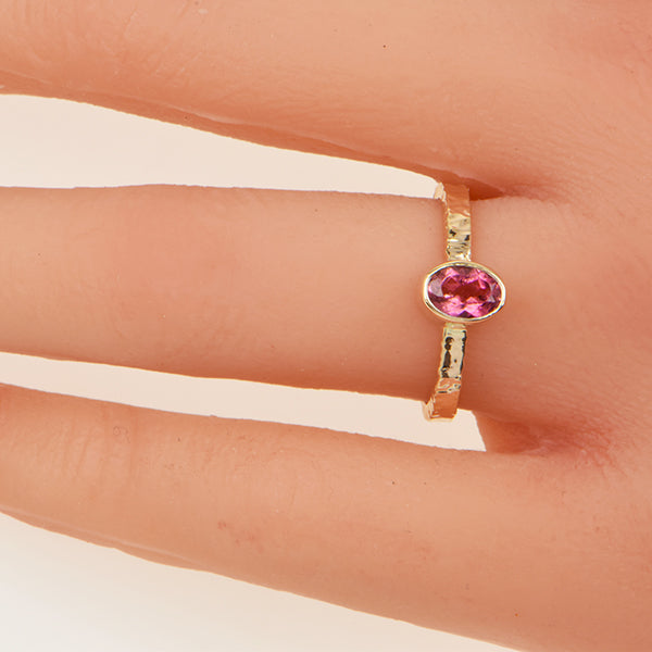 Pink Tourmaline Faceted Ring