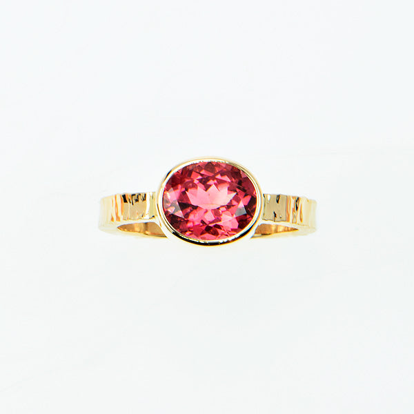 Pink Tourmaline Faceted Ring