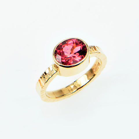 Pink Tourmaline Faceted Ring