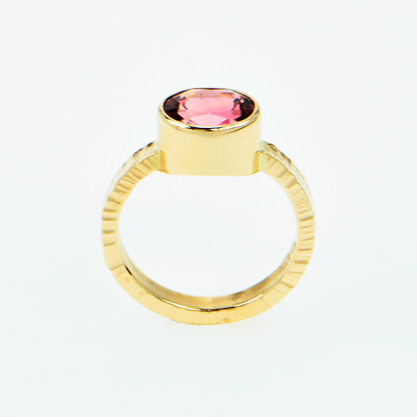 Pink Tourmaline Faceted Ring