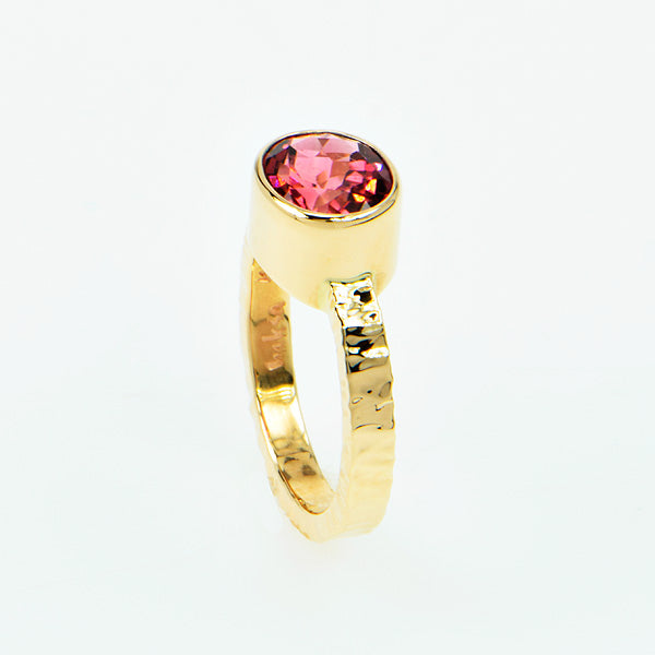 Pink Tourmaline Faceted Ring