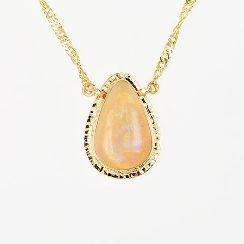 Red Crystal Opal Cabochon Necklace