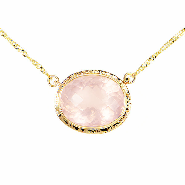 Rose Quartz Pineapple Faceted Necklace