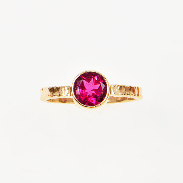 Rubellite Tourmaline Faceted Ring