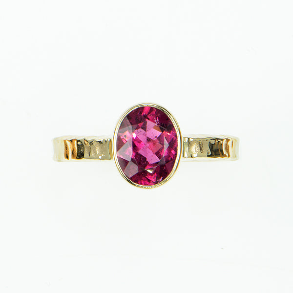 Rubellite Tourmaline Faceted Ring