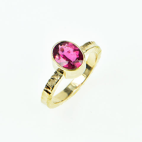 Rubellite Tourmaline Faceted Ring