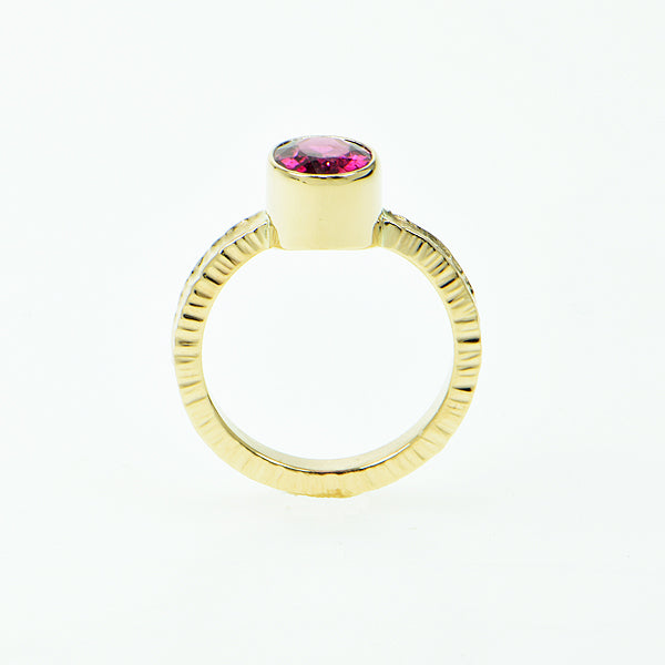 Rubellite Tourmaline Faceted Ring