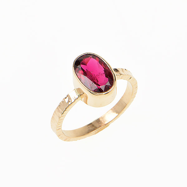Rubellite Tourmaline Faceted Ring
