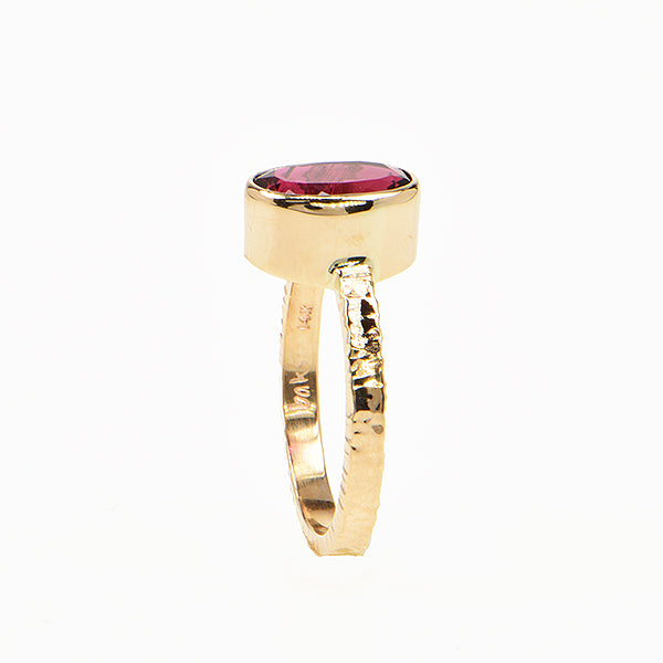 Rubellite Tourmaline Faceted Ring