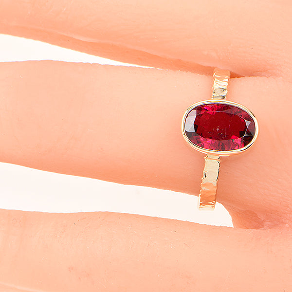 Rubellite Tourmaline Faceted Ring