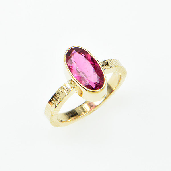 Rubellite Tourmaline Faceted Ring