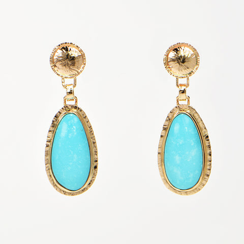 Sleeping Beauty Turquoise Cabochon Earrings