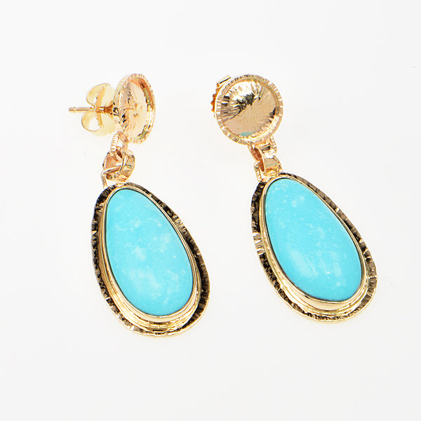 Sleeping Beauty Turquoise Cabochon Earrings